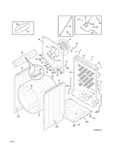 Cabinet/drum Diagram and Parts List for FFSE5115PW3  Frigidaire Dryer