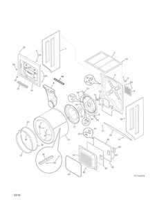 Upper Cabinet/drum Heater Diagram and Parts List for 41761722510  Kenmore Washer Dryer Combo