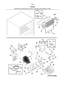System Diagram and Parts List for 25360389415  Kenmore Refrigerator