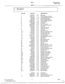 Body Page 2 Diagram and Parts List for 486647C  Frigidaire Range