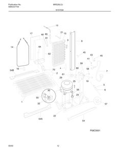 System Diagram and Parts List for MRS26LGJW1  Frigidaire Refrigerator