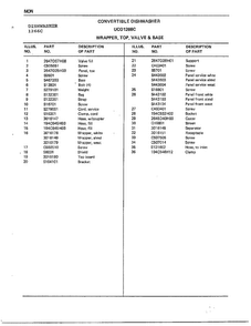 Wrapper, Top. Valve & Base Page 2 Diagram and Parts List for 1266C  Frigidaire Dishwasher