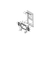 Window Mounting Diagram and Parts List for FAL124J1A1  Frigidaire Air Conditioner