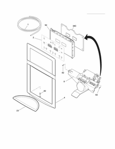 Controls & Ice Dispenser Diagram and Parts List for FGUB2642LE6  Frigidaire Refrigerator