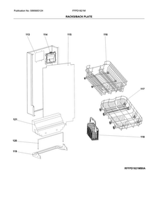 Racks/back Plate Diagram and Parts List for FFPD1821MW1B  Frigidaire Dishwasher