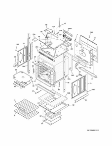 Lower Oven Diagram and Parts List for 79049419312  Kenmore Wall Oven