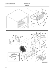 System Diagram and Parts List for FFTR1515LW7  Frigidaire Refrigerator