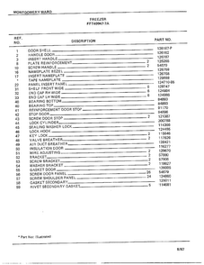 Freezer Page 6 Diagram and Parts List for 49947-7A  Frigidaire Freezer