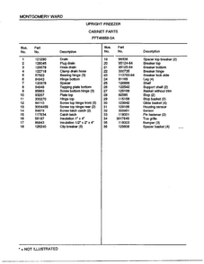 Cabinet Parts Page 2 Diagram and Parts List for 46858-A  Frigidaire Freezer