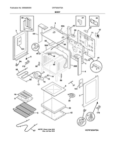 Body Diagram and Parts List for CFIF3054TSA  Frigidaire Range