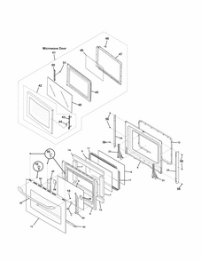Doors Diagram and Parts List for 79047853408  Kenmore Microwave