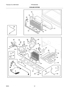 Cooling System Diagram and Parts List for FRFS2823AD9  Frigidaire Refrigerator