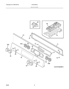 Backguard Diagram and Parts List for GCFE306CBFB  Frigidaire Range