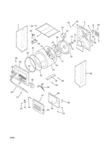 Upper Cabinet/drum Heater Diagram and Parts List for 41797812702  Kenmore Washer Dryer Combo