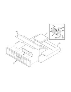 Control Panel Diagram and Parts List for FGET2765KFB  Frigidaire Wall Oven
