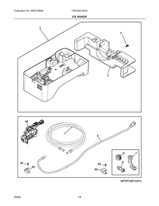 Ice Maker Diagram and Parts List for FRFN2813AF0  Frigidaire Refrigerator