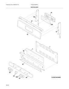 Backguard Diagram and Parts List for FGGF3058RFC  Frigidaire Range