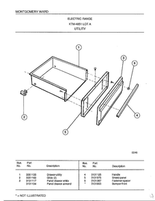 Utility Diagram and Parts List for 4851A  Frigidaire Range
