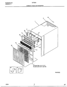 Cabinet Front And Wrapper Diagram and Parts List for 5078004B  Frigidaire Air Conditioner