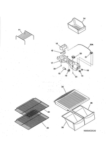 Shelves Diagram and Parts List for 25371762017  Kenmore Refrigerator
