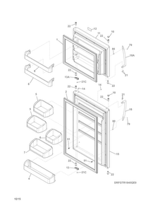 Doors Diagram and Parts List for FGTR1845QP2  Frigidaire Refrigerator