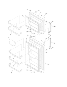 Doors Diagram and Parts List for FFTR18D2PS3  Frigidaire Refrigerator