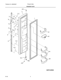 FREEZER DOOR Diagram and Parts List for FRS23H7CSB2  Frigidaire Refrigerator