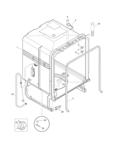 Tub Diagram and Parts List for DGBD2438PF0A  Frigidaire Dishwasher
