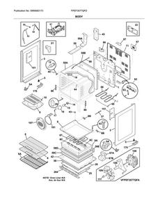 Body Diagram and Parts List for FPEF3077QFD  Frigidaire Range