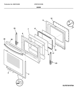 Door Diagram and Parts List for CFEF3016VWB  Frigidaire Range