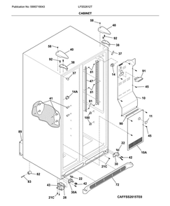 Cabinet Diagram and Parts List for LFSS2612TF0  Frigidaire Refrigerator