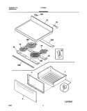 TOP / DRAWER Diagram and Parts List for FEF366CSB  Frigidaire Range
