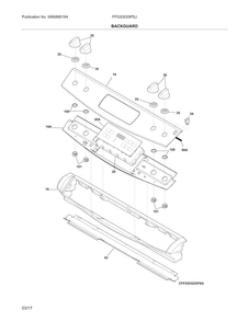 Backguard Diagram and Parts List for FFGS3025PSJ  Frigidaire Range