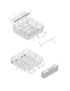 Racks Diagram and Parts List for FFBD2411NW1A  Frigidaire Dishwasher