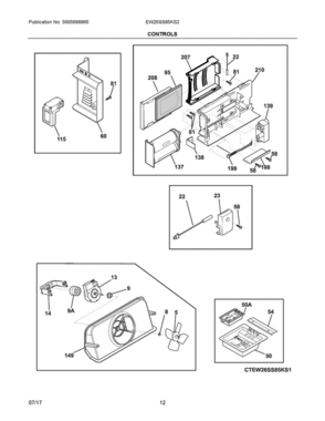 06 - Controls Diagram and Parts List for EW26SS85KS2  Electrolux Refrigerator