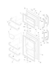 Doors Diagram and Parts List for FFTR18D2PS1  Frigidaire Refrigerator