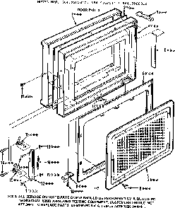 Door Parts Diagram and Parts List for 5649968010  Kenmore Microwave