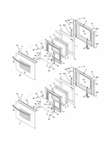 Doors Diagram and Parts List for 79049412311  Kenmore Wall Oven
