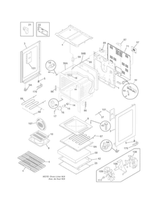 Body Diagram and Parts List for LFEF3016NWB  Frigidaire Range