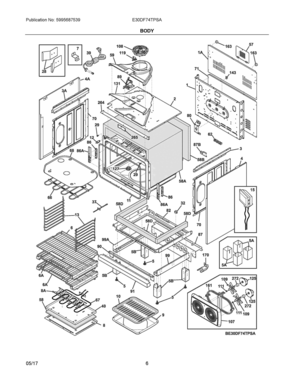 04 - BODY Diagram and Parts List for E30DF74TPSA  Frigidaire Range