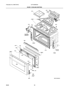 Door / Cooling Diagram and Parts List for ECFG3068ASA  Frigidaire Range