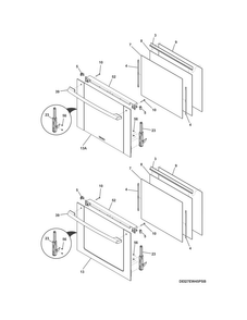 Doors Diagram and Parts List for EW27EW65PSC  Electrolux Wall Oven