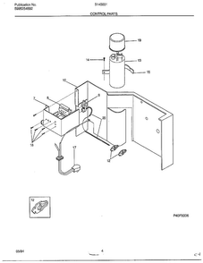 Control Parts Diagram and Parts List for 5145001B  Frigidaire Air Conditioner