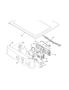Controls/top Panel Diagram and Parts List for EIMGD60LT3  Electrolux Dryer