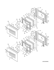 Doors Diagram and Parts List for FGET3065PWD  Frigidaire Wall Oven