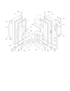 Fresh Food Doors Diagram and Parts List for FGUB2642LF8  Frigidaire Refrigerator