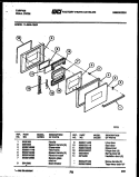 DOOR PARTS Diagram and Parts List for 11-5969-00-02  Tappan Wall Oven