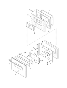 Door Diagram and Parts List for FPGF3685LSB  Frigidaire Range