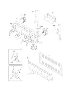 Backguard Diagram and Parts List for FGIF3061NFC  Frigidaire Range