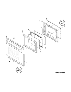 Door Diagram and Parts List for FFGF3013ZWC  Frigidaire Range